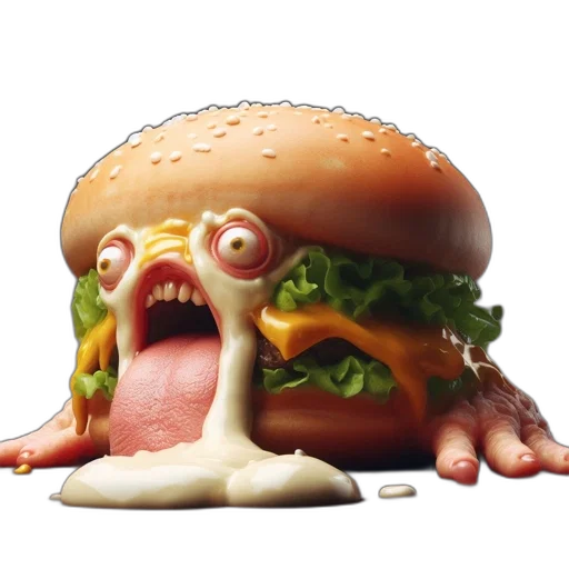 food, creature, animal, face, 3d render, photorealistic, concept art, pixel art transparent PNG cut-out
