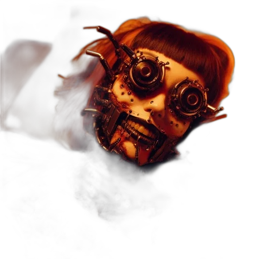 mask, face, robot, creature, concept art, photorealistic, 3d render, fantasy art transparent PNG cut-out