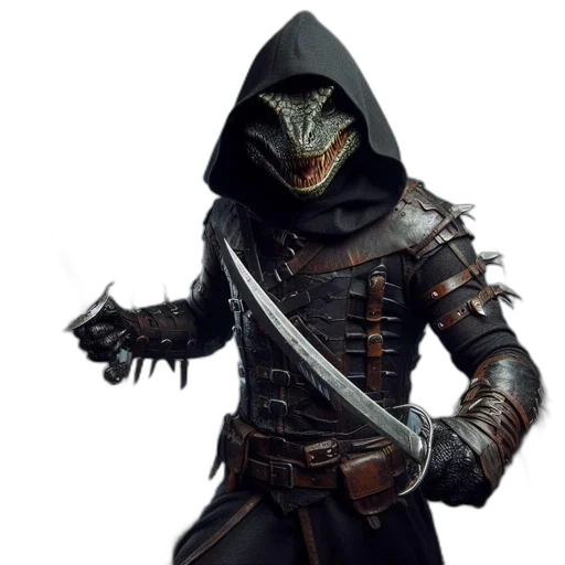 mask, staff, jacket, sword, concept art, fantasy art, 3d render, photorealistic transparent PNG cut-out