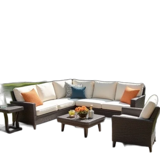 furniture, 3d render, photorealistic, earth tones transparent PNG cut-out