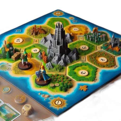 photo, features, well-prepared, tabletop, game, hexagonal, terrain, gameboard transparent PNG cut-out