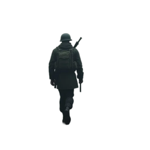 jacket, hat, weapon, staff transparent PNG cut-out