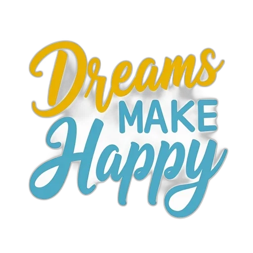 white, canvas, stylized, text, design, reads, dreams, make transparent PNG cut-out