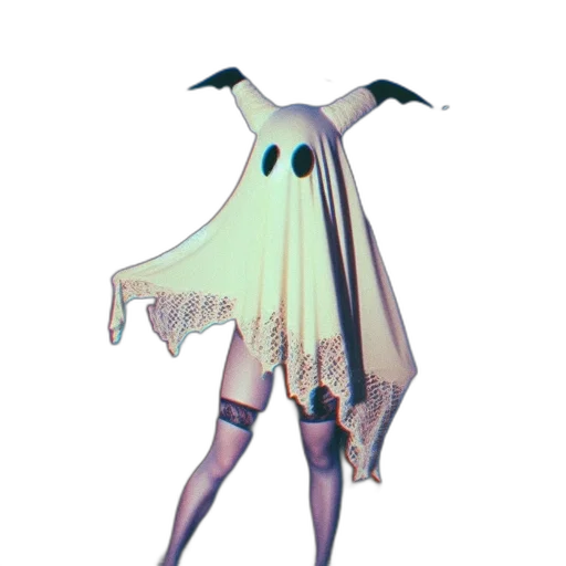 dress, mask, creature, robot, concept art, 3d render, vaporwave, pixel art transparent PNG cut-out