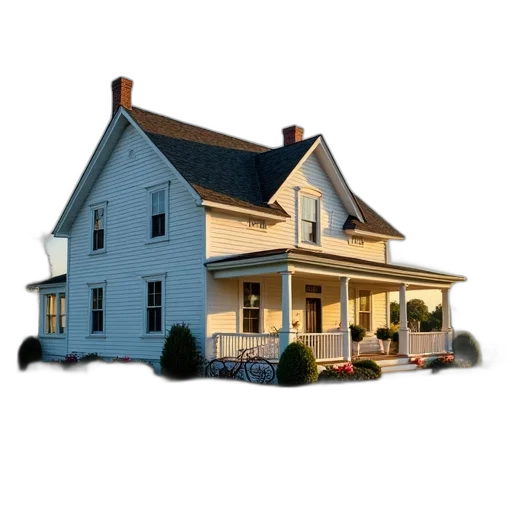 building, furniture, 3d render, photorealistic, concept art, blue, two-story, house transparent PNG cut-out