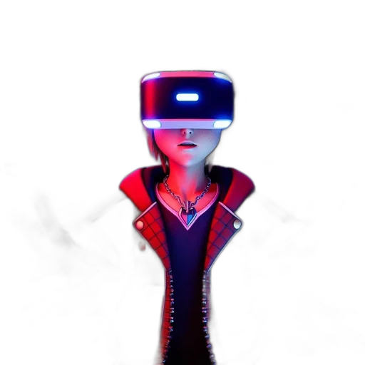 robot, staff, mask, face, 3d render, cyberpunk, concept art, vaporwave transparent PNG cut-out