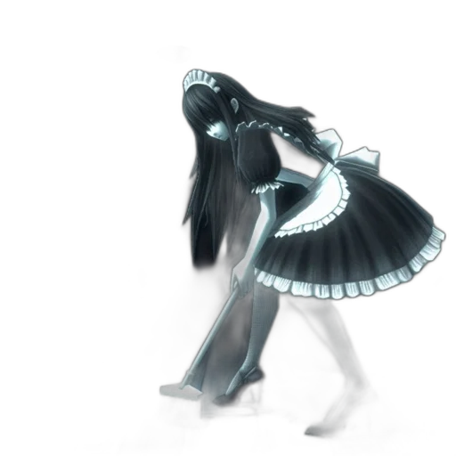 dress, robot, creature, hair, concept art, 3d render, anime, fantasy art transparent PNG cut-out