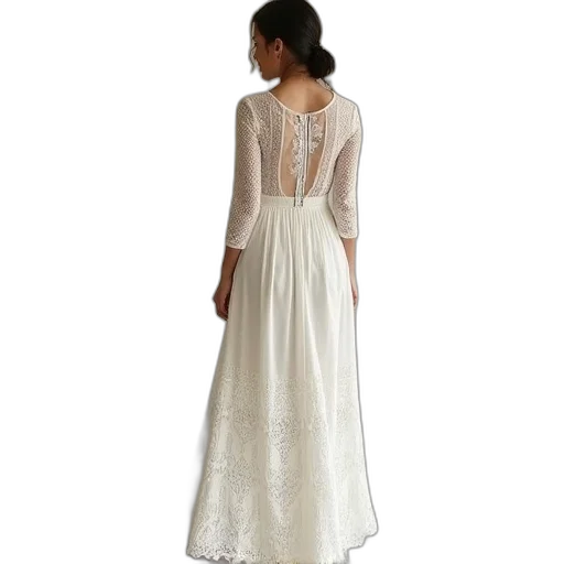 dress, womens, maxi, lace transparent PNG cut-out