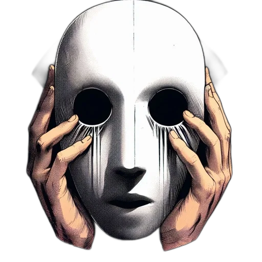 mask, face, robot, jewelry, concept art, comic book art, photorealistic, 3d render transparent PNG cut-out