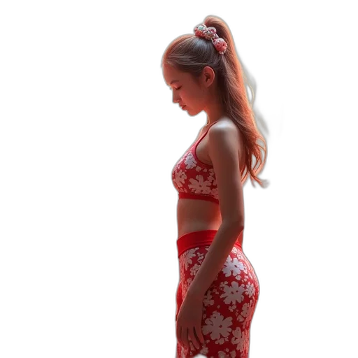 dress, staff, flower, hair, red, physissaft, trial, chinese transparent PNG cut-out