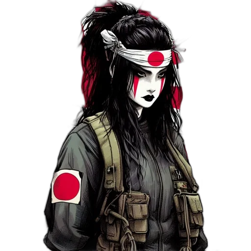 mask, jacket, weapon, cyberpunk, concept art, anime, comic book art, red transparent PNG cut-out