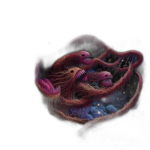 dragon, creature, mask, hair, fantasy art, concept art, watercolor, photorealistic transparent PNG cut-out