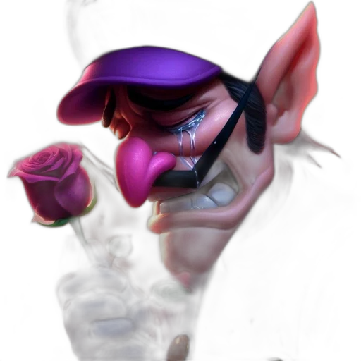 mask, flower, face, hat, concept art, vaporwave, photorealistic, 3d render transparent PNG cut-out