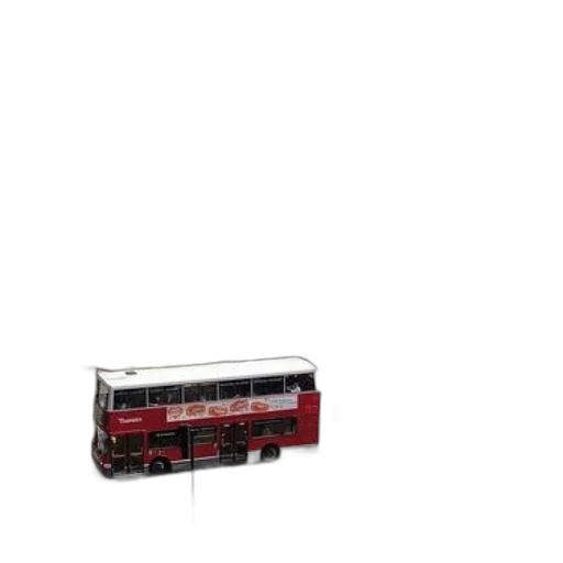 car, furniture, 3d render, pixel art, concept art, red, double-decker, bus transparent PNG cut-out