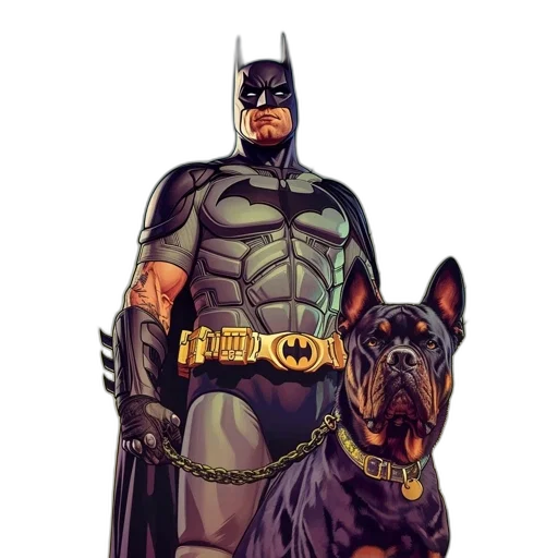 animal, comic book art, concept art, fantasy art, pixel art, batman, stands, urban transparent PNG cut-out