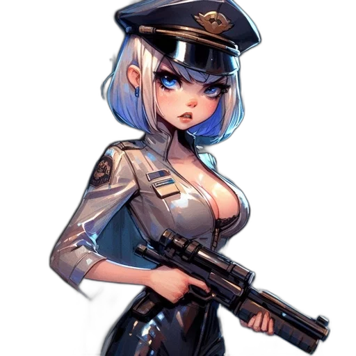 weapon, staff, robot, dress, cyberpunk, concept art, comic book art, fantasy art transparent PNG cut-out