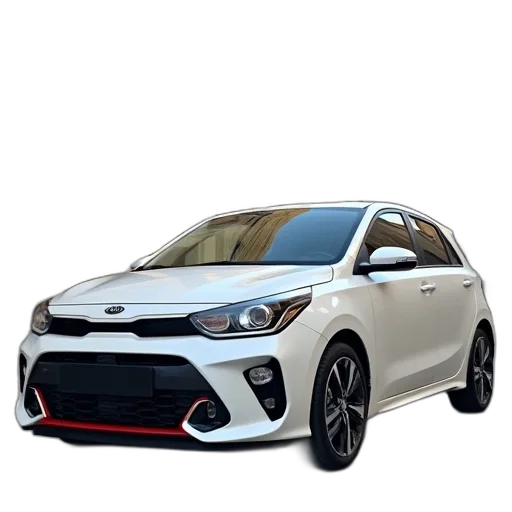 car, 3d render, photorealistic, concept art, white, kia, picanto, parked transparent PNG cut-out