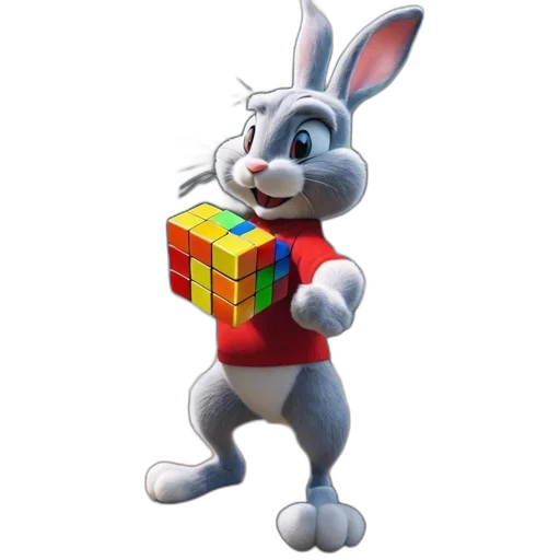 animal, robot, 3d render, photorealistic, rabbit, character, standing, rock transparent PNG cut-out