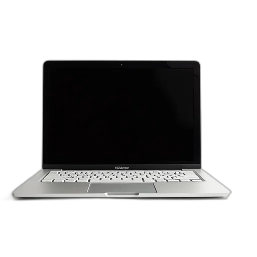 3d render, sleek, modern, laptop, black, screen, white, keyboard transparent PNG cut-out