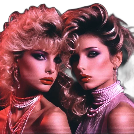 jewelry, vaporwave, photorealistic, concept art, oil painting, neon lights, two, retro-styled transparent PNG cut-out