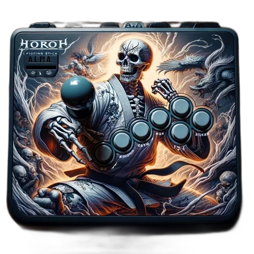 elaborate, arcade, controller, features, intricately, designed, skeleton, motif transparent PNG cut-out