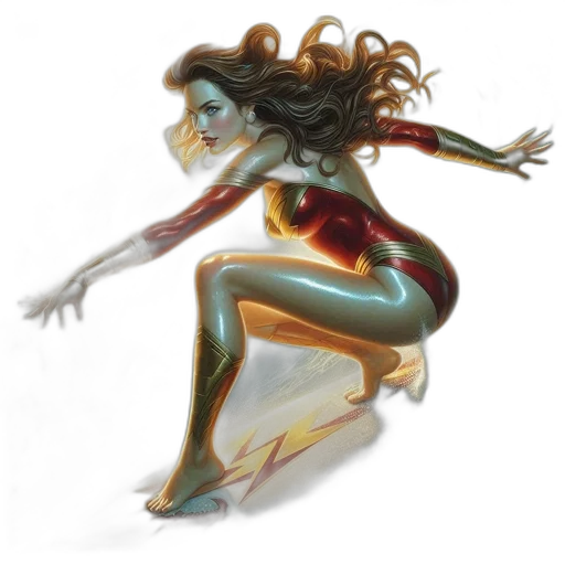 concept art, comic book art, fantasy art, 3d render, underwater, woman, long, brown transparent PNG cut-out