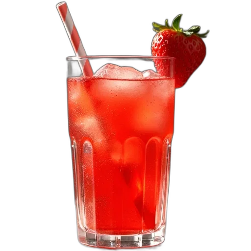 food, weapon, bottle, photorealistic, 3d render, red, strawberry, soda transparent PNG cut-out
