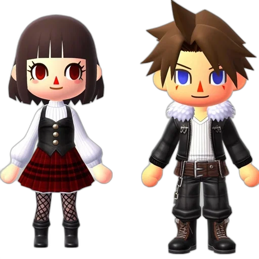 3d render, concept art, pixel art, cartoon, monochrome, two, animated, chibi-style transparent PNG cut-out