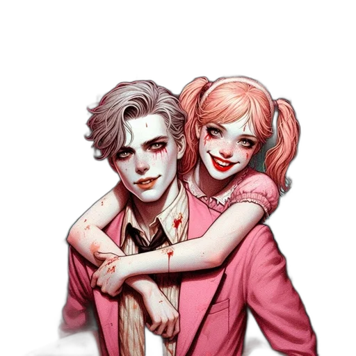 comic book art, concept art, watercolor, cartoon, red, neon-lit, exterior, bar transparent PNG cut-out