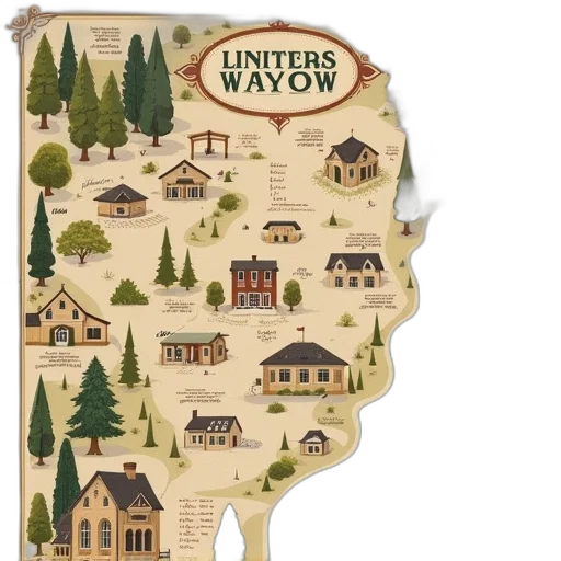 concept art, map, wedding, location, rustic, ceremony transparent PNG cut-out