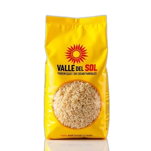 food, bag, yellow, rice, label, reads, valle, del transparent PNG cut-out