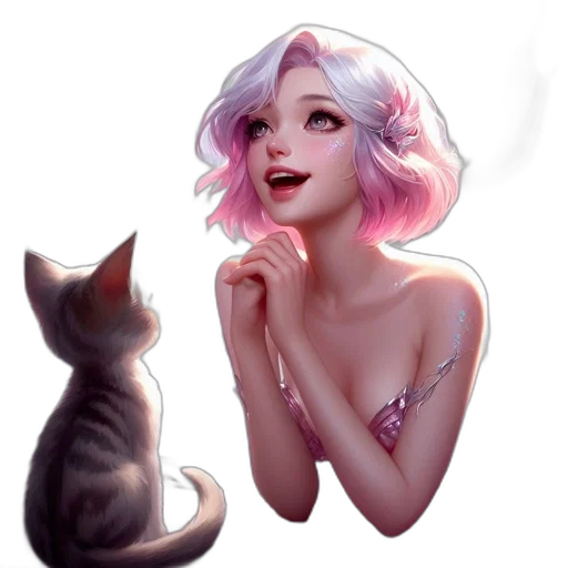 fantasy art, concept art, pixel art, watercolor, pastel, young, mermaid-tailed, woman transparent PNG cut-out