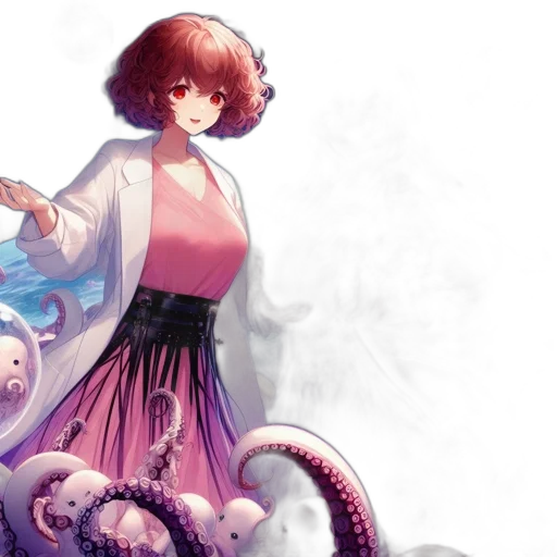 fantasy art, concept art, pixel art, comic book art, underwater, pastel, two, female transparent PNG cut-out