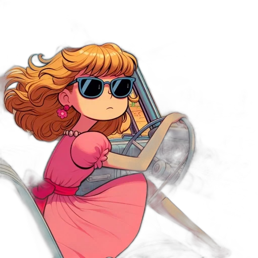 staff, cartoon, concept art, comic book art, watercolor, woman, wearing, sunglasses transparent PNG cut-out