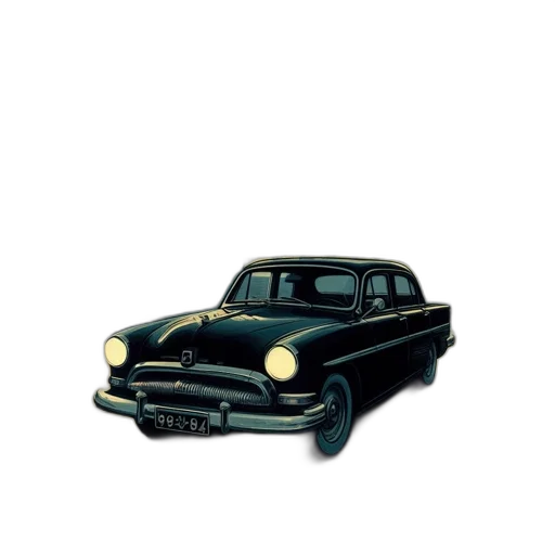 car, photorealistic, concept art, pixel art, 3d render, vintage, parked, before transparent PNG cut-out