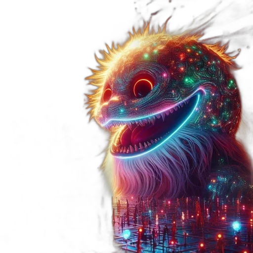 creature, dragon, mask, animal, concept art, cyberpunk, 3d render, fantasy art transparent PNG cut-out