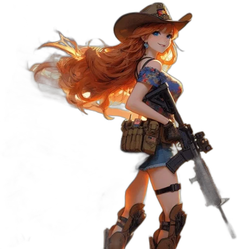 weapon, concept art, fantasy art, pixel art, anime, animated, female, character transparent PNG cut-out