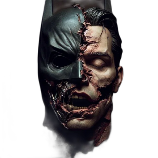 mask, face, comic book art, concept art, photorealistic, 3d render, dark, illustration transparent PNG cut-out