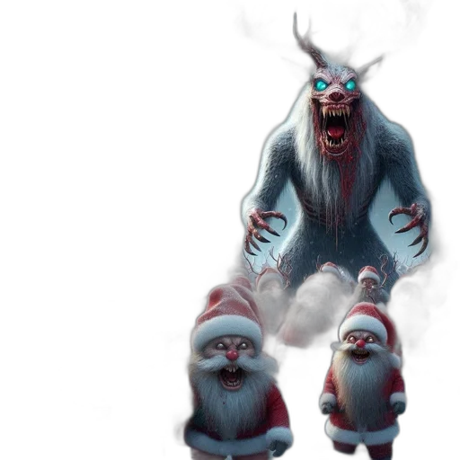 concept art, 3d render, fantasy art, winter, scene, features, menacing, creature transparent PNG cut-out