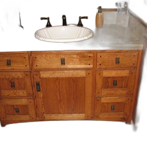 furniture, 3d render, wooden, bathroom, vanity, white, sink, black transparent PNG cut-out