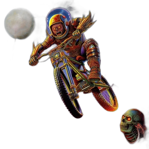 robot, concept art, fantasy art, pixel art, photorealistic, outer space, astral, landscape transparent PNG cut-out