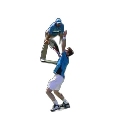staff, shoes, 3d render, tennis, player, blue, shirt, white transparent PNG cut-out
