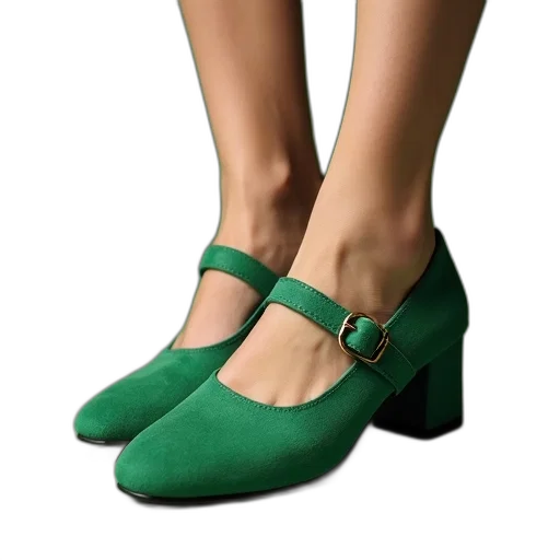 shoes, 3d render, green, women, mary, jane, toe, closure transparent PNG cut-out