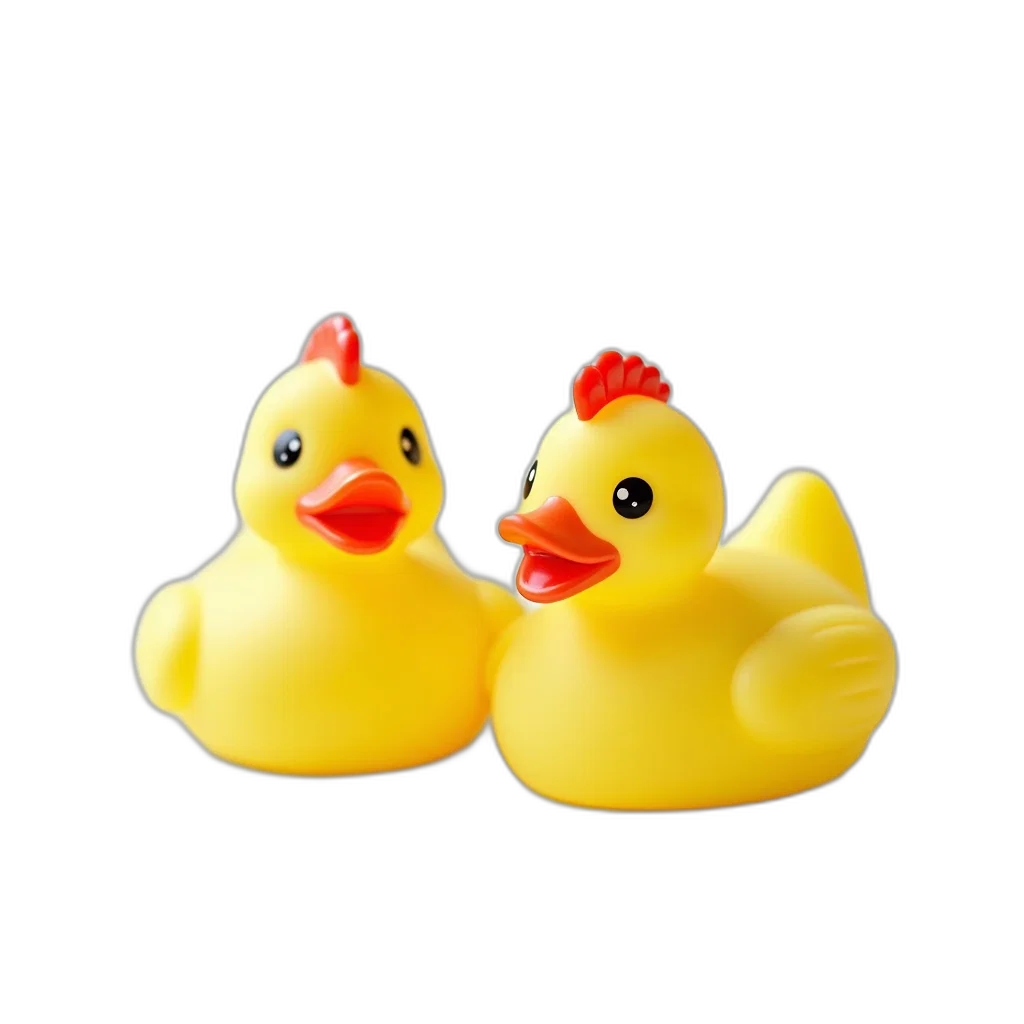 animal, 3d render, photorealistic, pixel art, underwater, pair, yellow, rubber transparent PNG cut-out