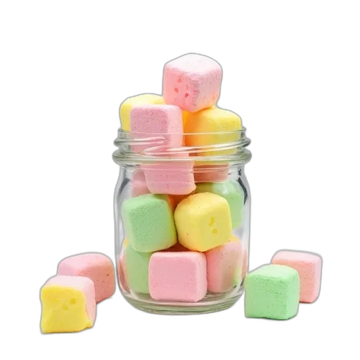 food, pastel, neon, colorful, glass, jar, filled, marshmallows transparent PNG cut-out