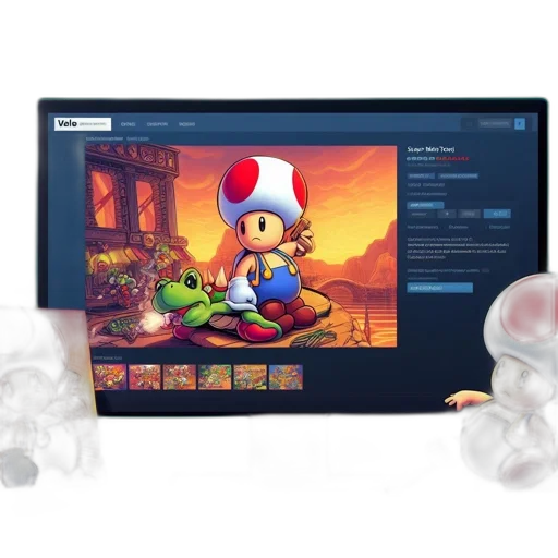 concept art, 3d render, toad, mario, series, stars, energetic, illustration transparent PNG cut-out