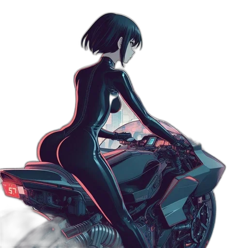 robot, jacket, dress, car, cyberpunk, concept art, comic book art, anime transparent PNG cut-out