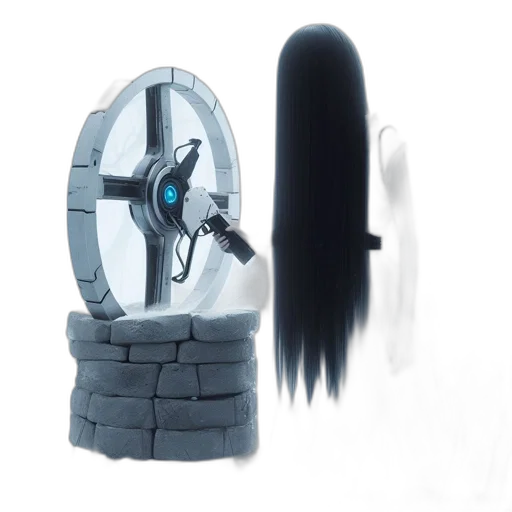 weapon, hair, sword, crown, concept art, 3d render, fantasy art, foggy transparent PNG cut-out