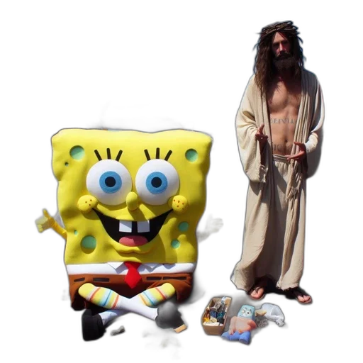 creature, animal, sword, underwater, street, scene, yellow, spongebob transparent PNG cut-out