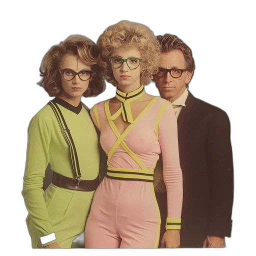jacket, dress, staff, neon, pastel, green, three, individuals transparent PNG cut-out